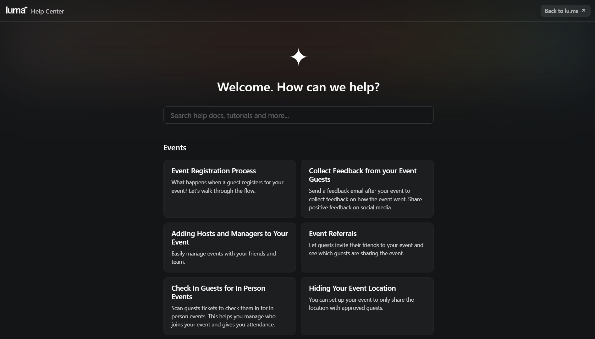 Luma Help Center