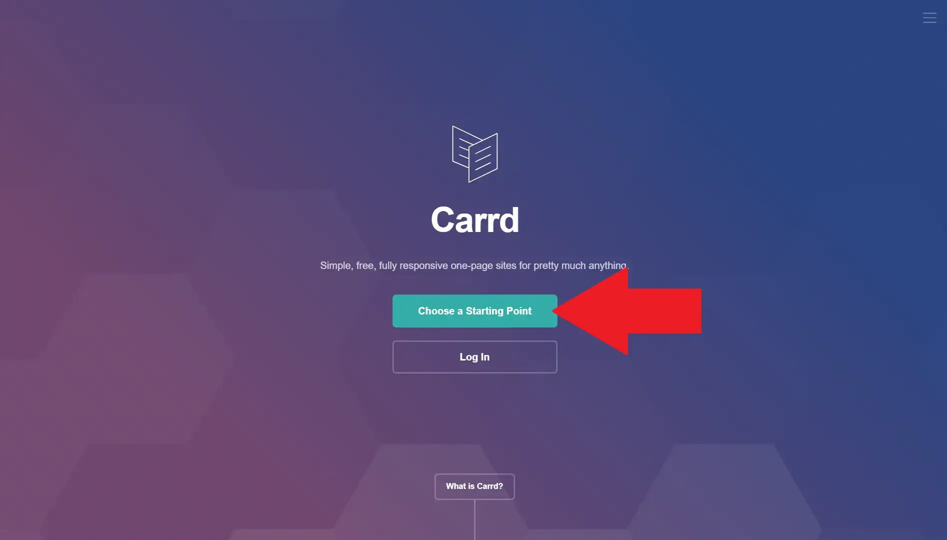 Carrd homepage