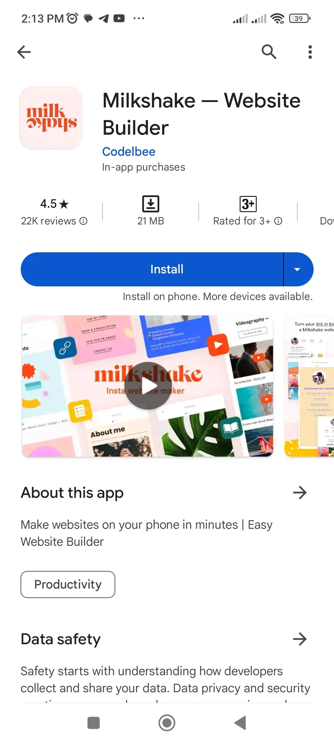 Milkshake app on Google Play Store